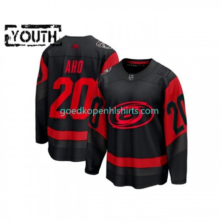 Carolina Hurricanes Sebastian Aho 20 Adidas 2023 NHL Stadium Series Zwart Authentic Shirt - Kinderen